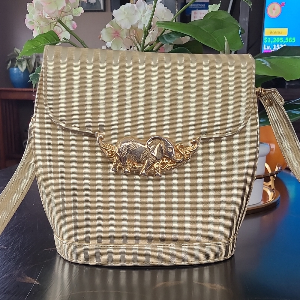 Gold Striped Women's Bag